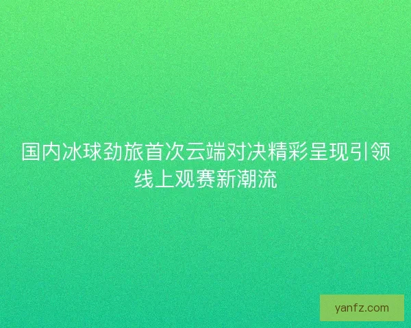 国内冰球劲旅首次云端对决精彩呈现引领线上观赛新潮流