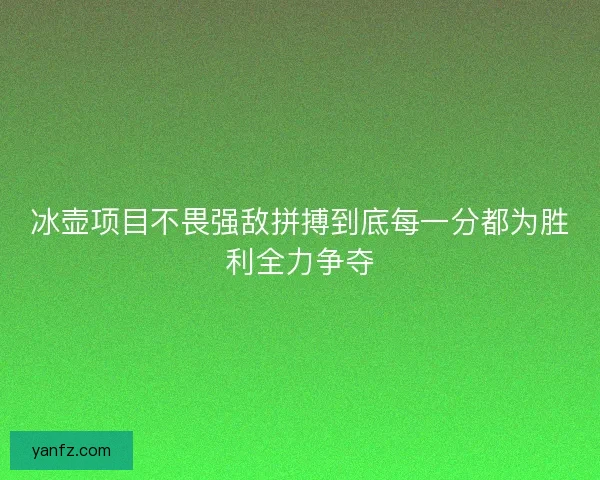 冰壶项目不畏强敌拼搏到底每一分都为胜利全力争夺